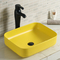 15 Inch Vessel Ceramic Bathroom Sink Bowl Stain Resistant Hand Wash White